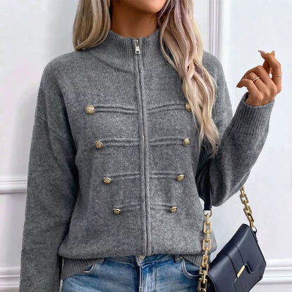 🥳💞46K+ SOLD🧥Women's Casual Double Zipper Sweater Jacket🎁