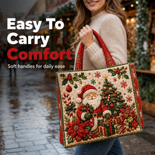 ⏰Christmas Limited Sale 50% OFF!!🎄50K+ SOLD! 🎁Christmas Theme Quilted Tote Bag