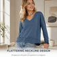 🥳AUTUMN HOT SALE🥳🍂50K+ SOLD!💥50% OFF!Women's V-Neck Loose Long Sleeve Top