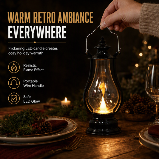 ⏰ Limited Sale 50% OFF!!🔥50K+ SOLD! 🎁Add Warm Glow Instantly! No-Flame Flickering LED Kerosene Lantern