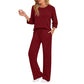 🔥LAST DAY SALE 70% OFF👍✨Women's 2026 UK Ribbed Knit Top & Straight Pants Set