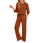 🔥LAST DAY SALE 70% OFF👍✨Women's 2026 UK Ribbed Knit Top & Straight Pants Set