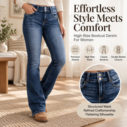 💖2026 Autumn’s Sale 70% OFF✨🍂Women's Double-Button High-Waisted Bootcut Jeans