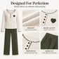 ⏰Black Friday Limited Sale 50% OFF!!🧸Women's Heart Embroidery Ribbed Pajama Set