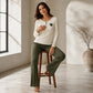 ⏰Black Friday Limited Sale 50% OFF!!🧸Women's Heart Embroidery Ribbed Pajama Set