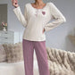 ⏰Black Friday Limited Sale 50% OFF!!🧸Women's Heart Embroidery Ribbed Pajama Set