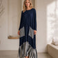 🎁🔥Last day sale 50% OFF🔥✨Women's Striped Patchwork Long Sleeve Maxi Dress