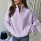 🥳AUTUMN HOT SALE 50% OFF!🥳🍂Women's Stand Collar Half-Zip Knit Sweater