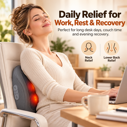 🎁🔥Last day sale 50% OFF🔥 Ergonomic Lumbar Support and Heated Neck Massager Pillow